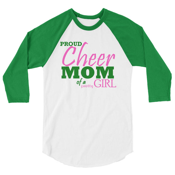 Cheer Pretty Girl 3/4 sleeve Raglan Shirt