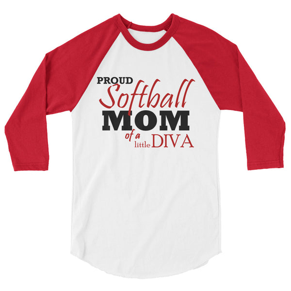 Softball Diva 3/4 Sleeve Raglan Shirt