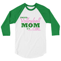 Volleyball Pretty Girl 3/4 Sleeve Raglan Shirt